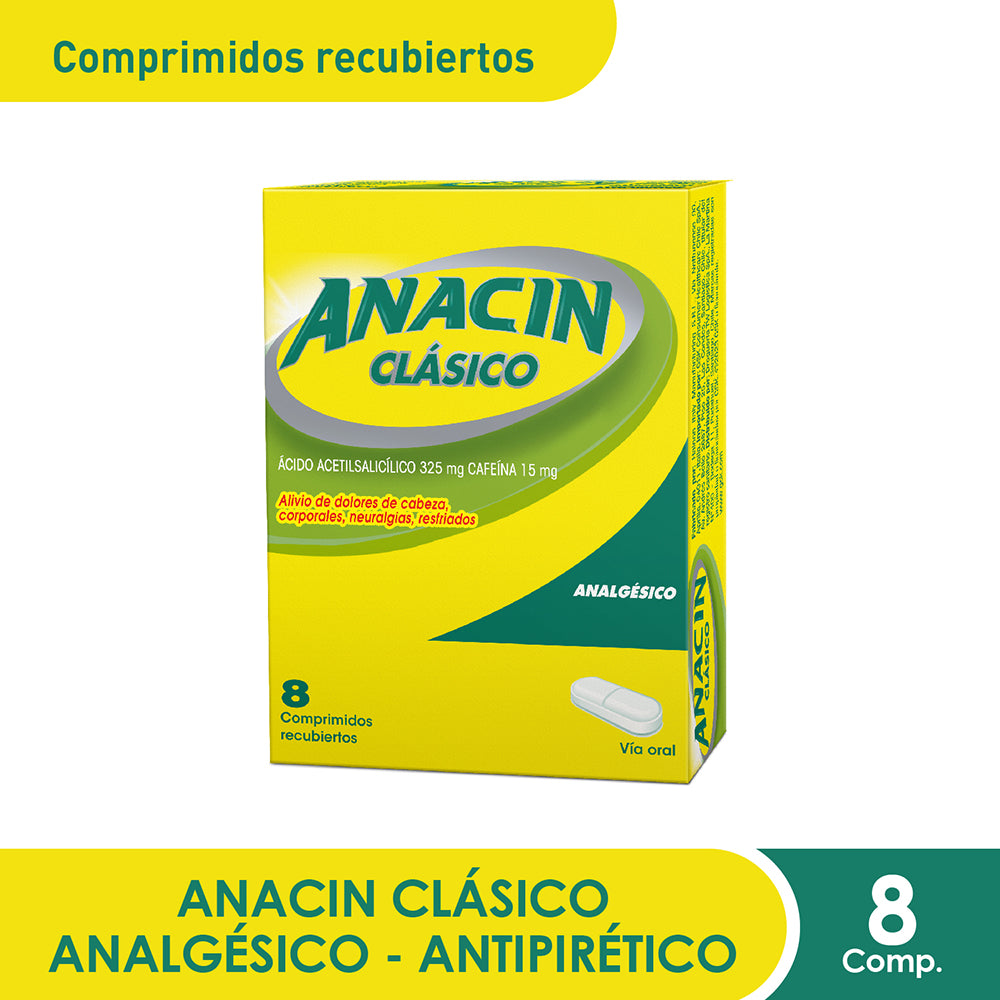ANACIN CLASICO 325mg + 15mg Comp. x 8