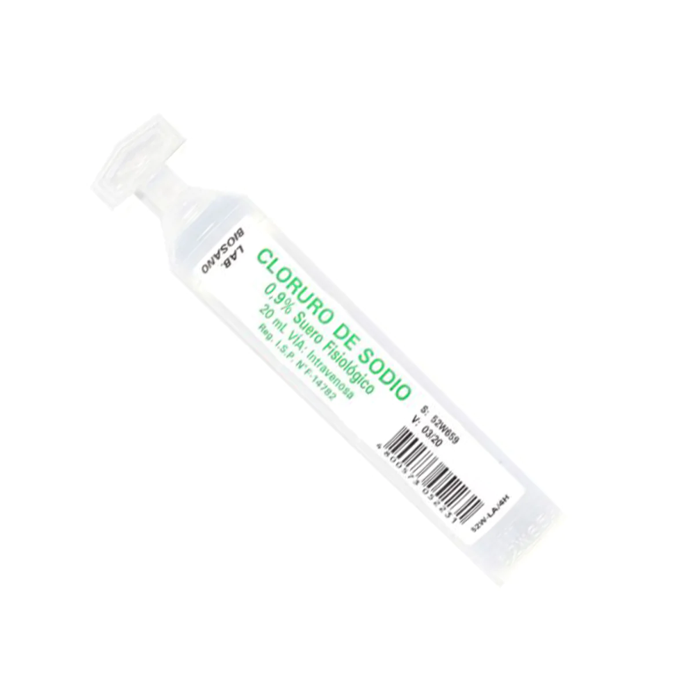 SUERO FISIOLOGICO 0,9% 20 ML X 1 AMP
