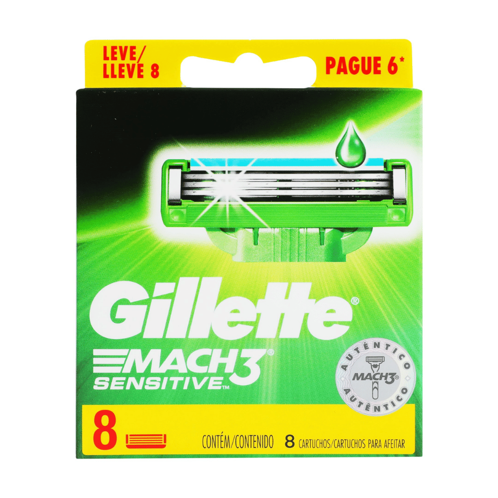 GILLETTE MACH3 SENSITIVE Repuesto x 8
