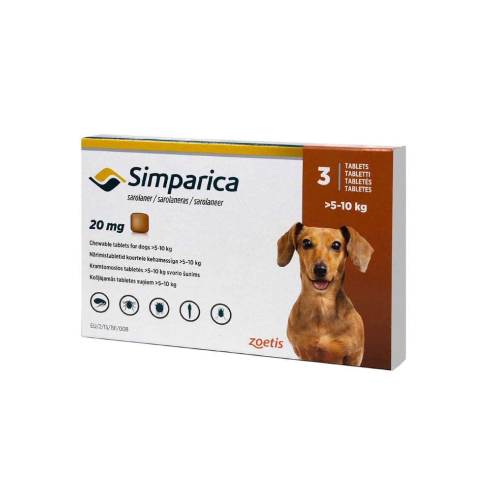 SIMPARICA 20mg 5-10KG 20MG Comp. x 3