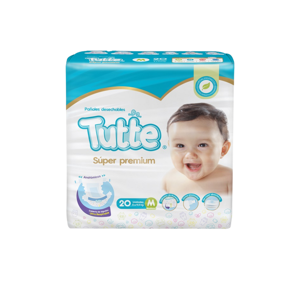 TUTTE SUPER PREMIUM PAÑAL BEBÉ M x 20u