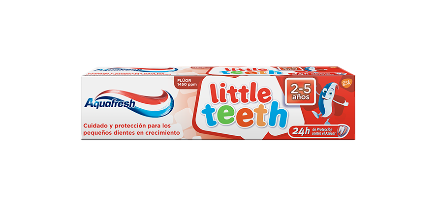 AQUAFRESH PASTA DENTAL LITTLE TEETH 2 A 5 AÑOS 63 GRS