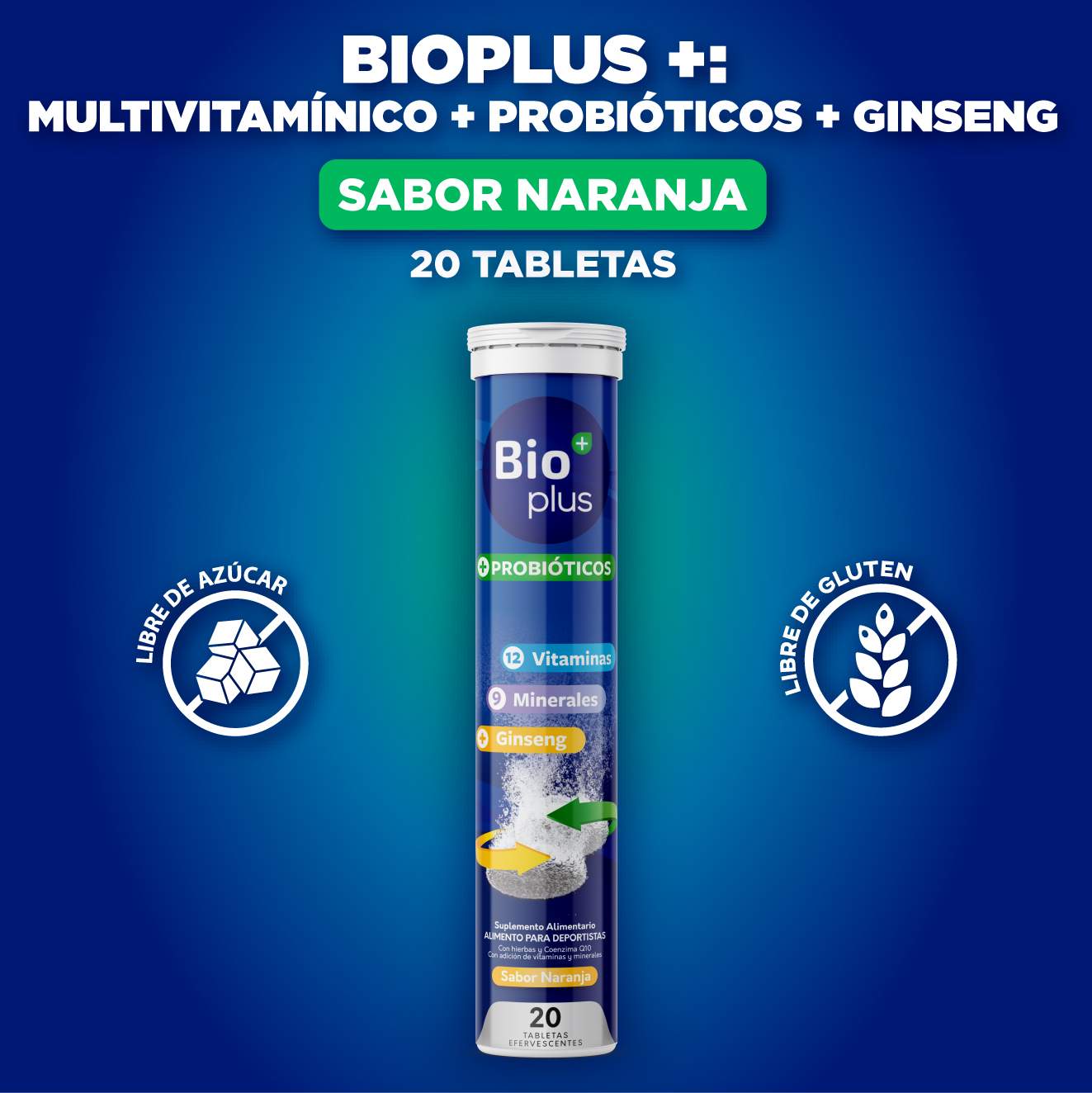 BIOPLUS PROBIOTICOS Tabletas Efervescentes x 20