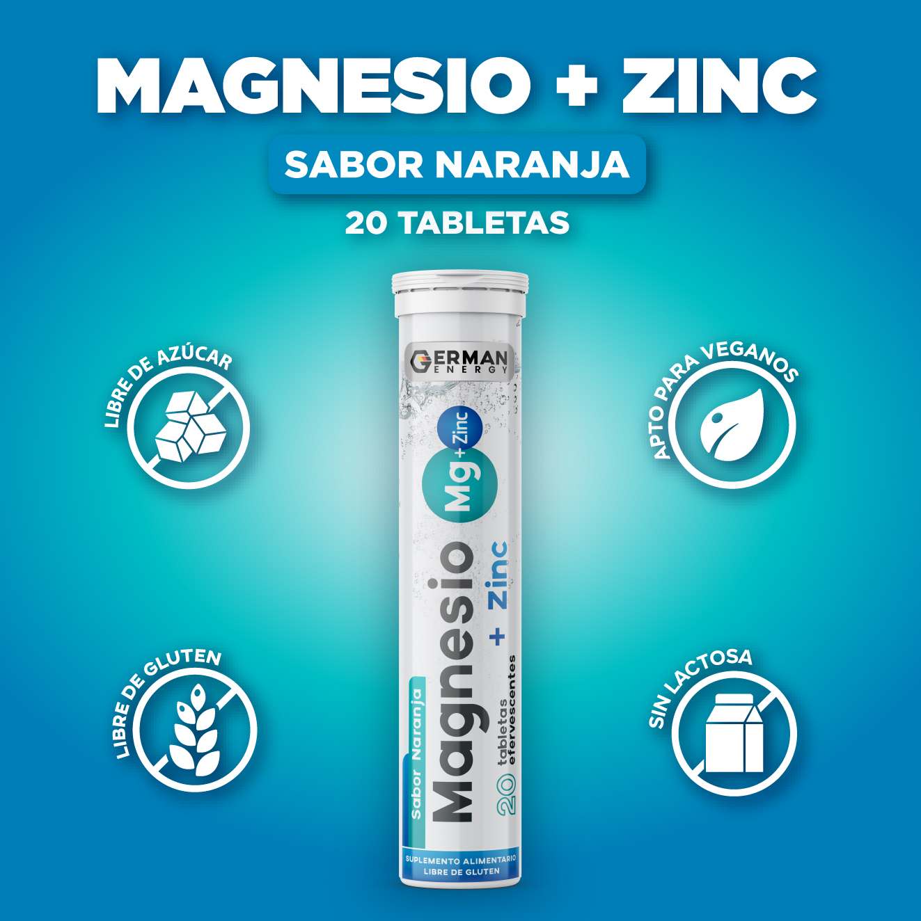 MAGNESIO ZINC Tabletas Efervescentes x 20