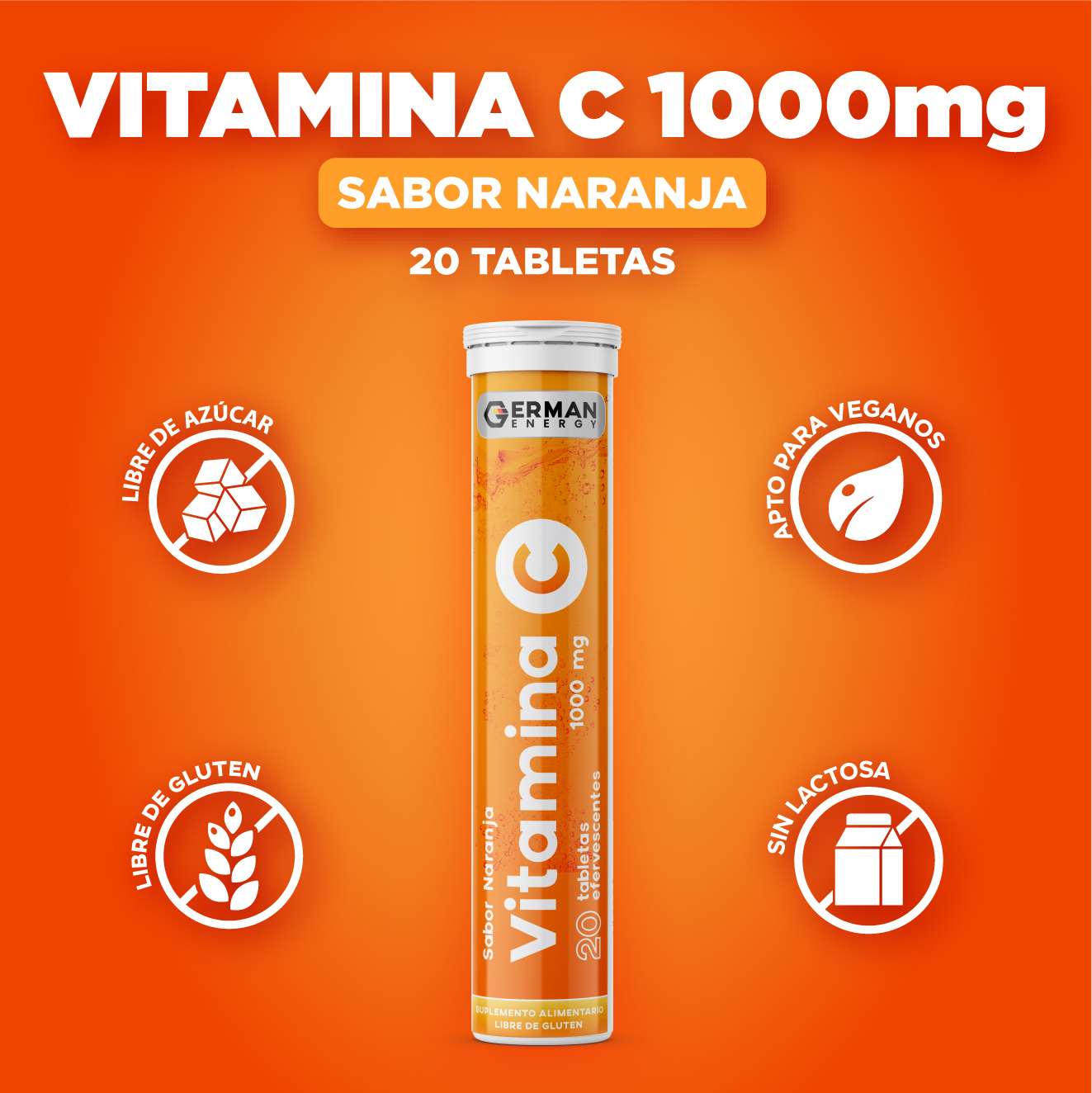 VITAMINA C NARANJA TAB 1000MG X20