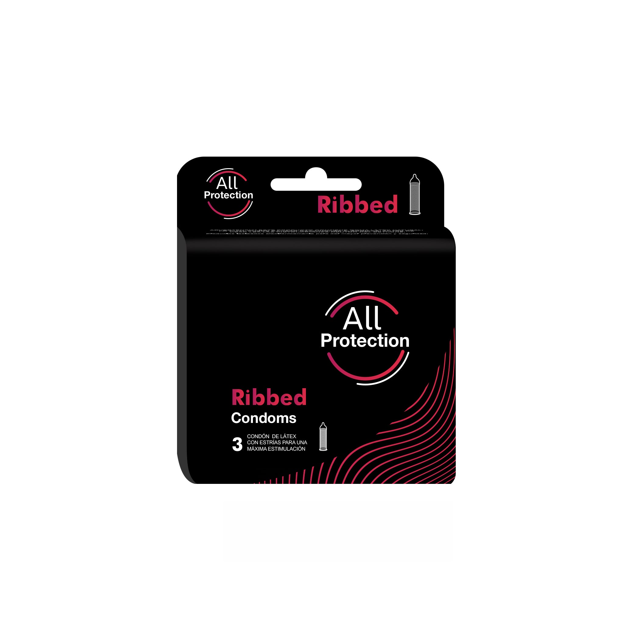 PRESERVATIVOS RIBBED ALL PROTECTION x 3