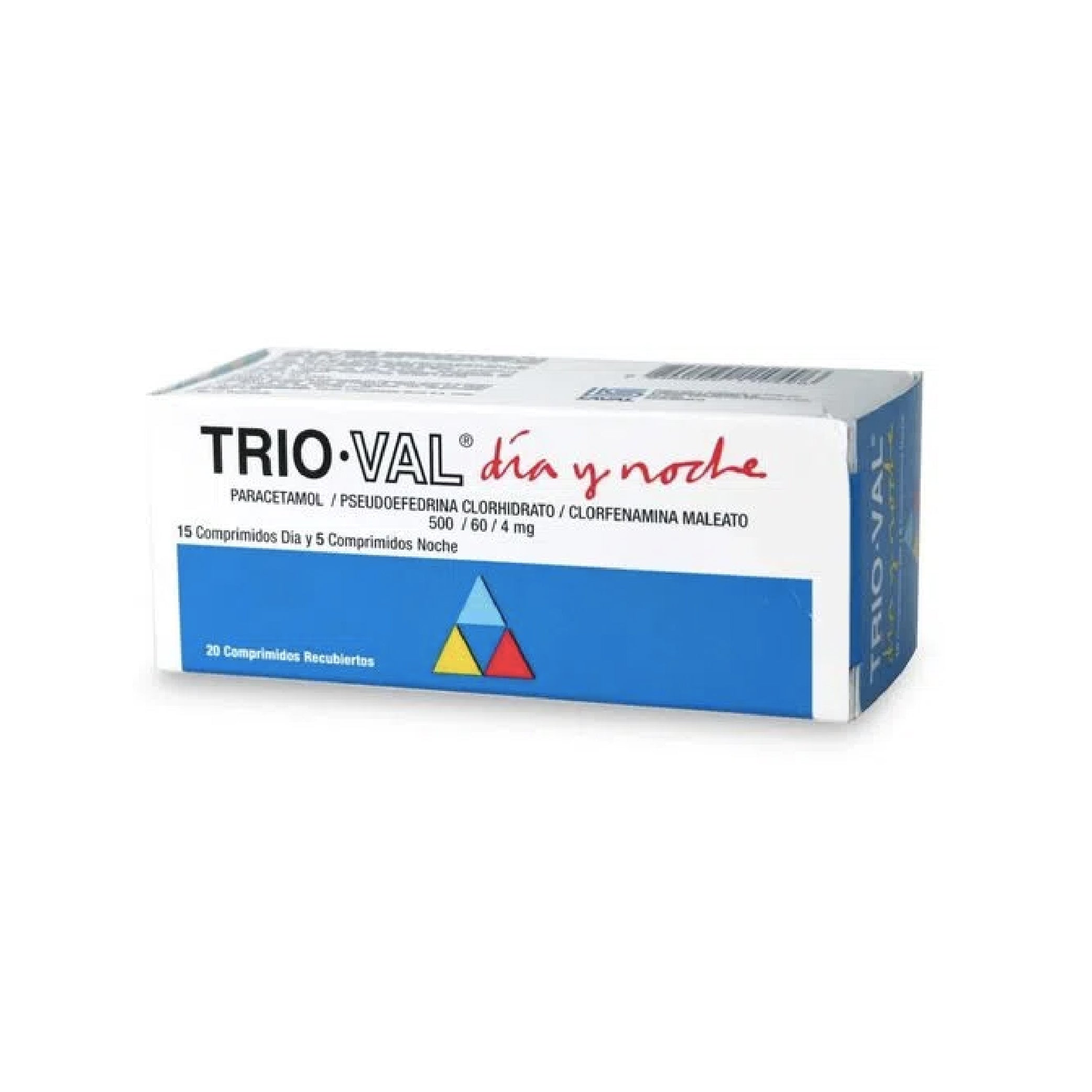 TRIOVAL DIA Y NOCHE Comp. x 20 Blanco + Azul