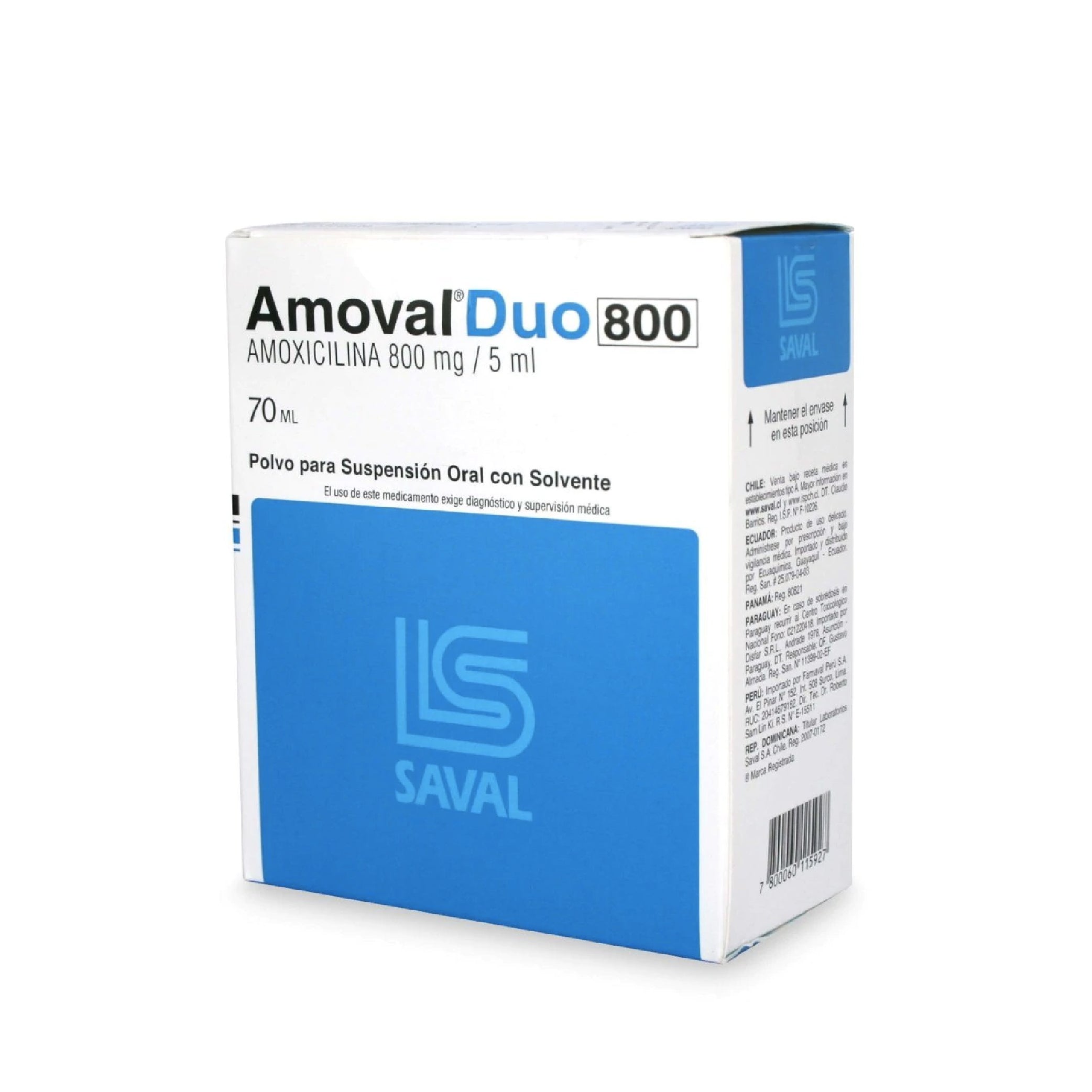 AMOVAL DUO Forte 800mg /5ml Susp. x 70ml