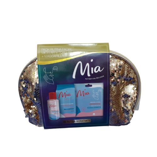 ESTUCHE MIA - PACK RUTINA FACIAL - AGUA MICELAR + TOALLITA + MASCARILLA