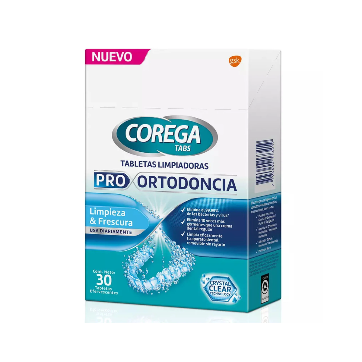 Corega Pro Ortodoncia Tabletas x 30