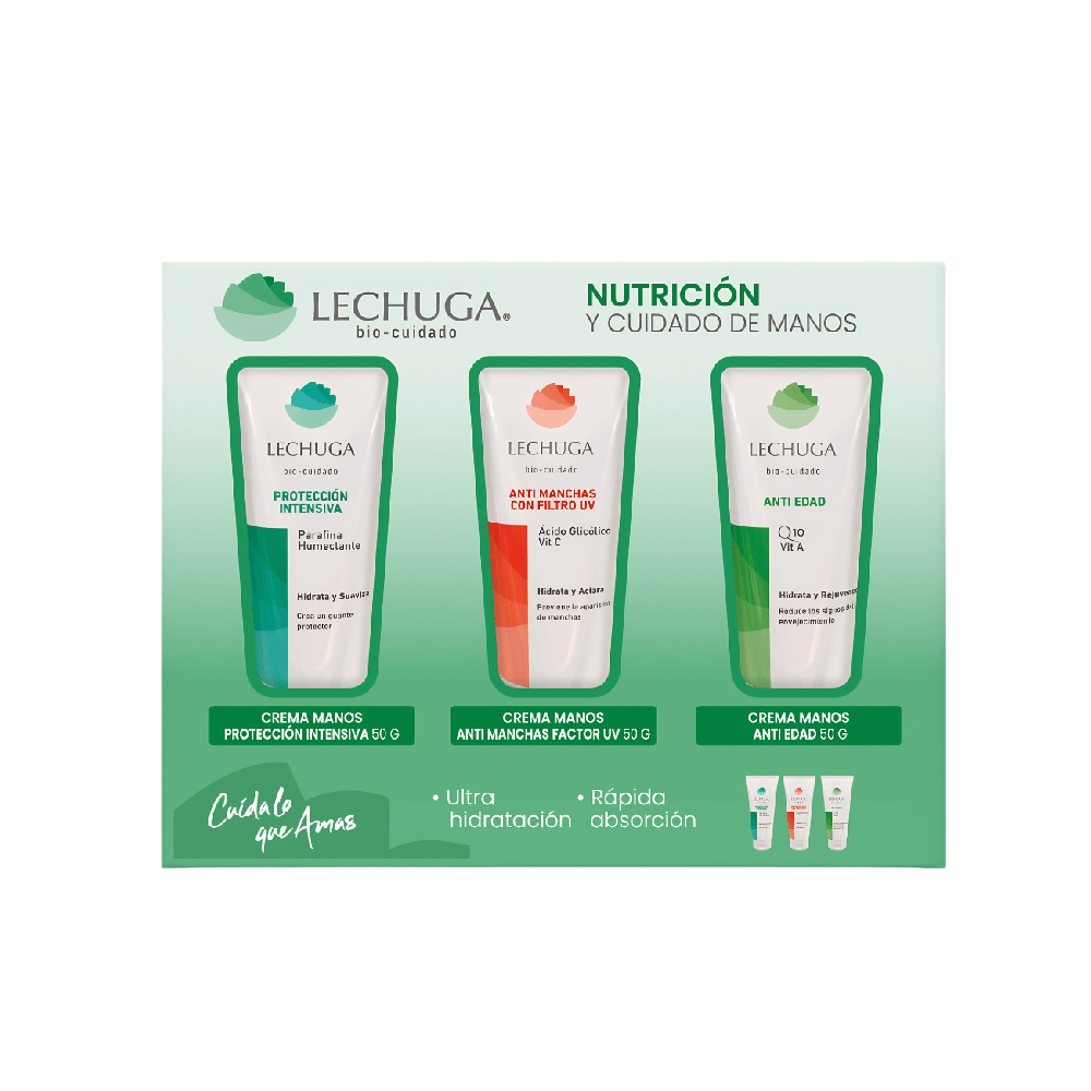 Lechuga Crema de Manos Nutri y Cuidado Pack 50 g x 3