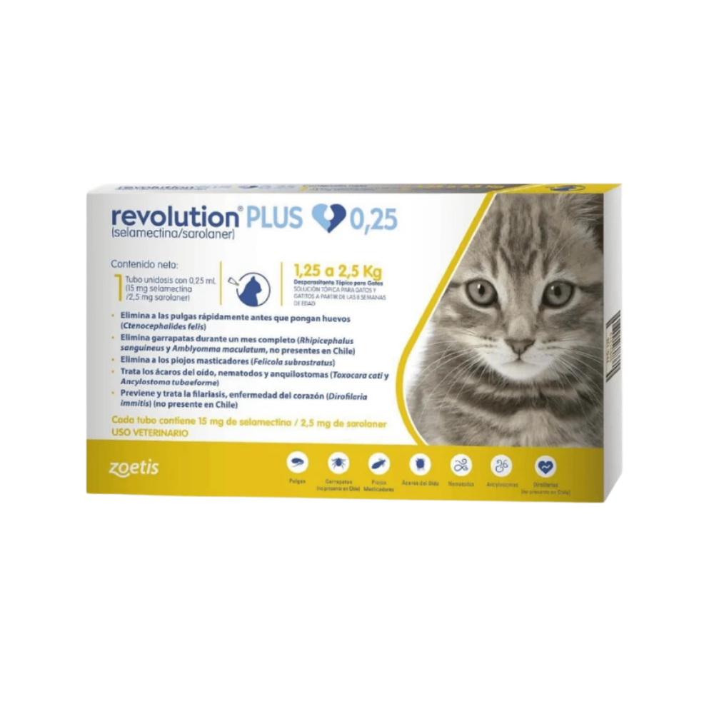 Revolution Plus Pipeta Gato 0.25 ml 1.25-2.5 K