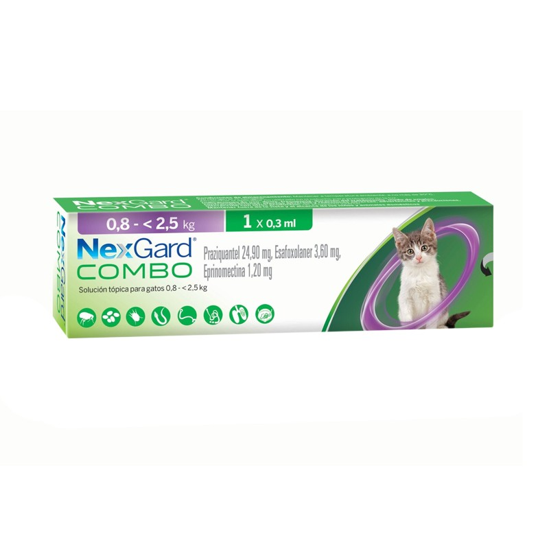 NexGard Combo Gato 0.8-2.5 kg Pipeta x 0.3 ml
