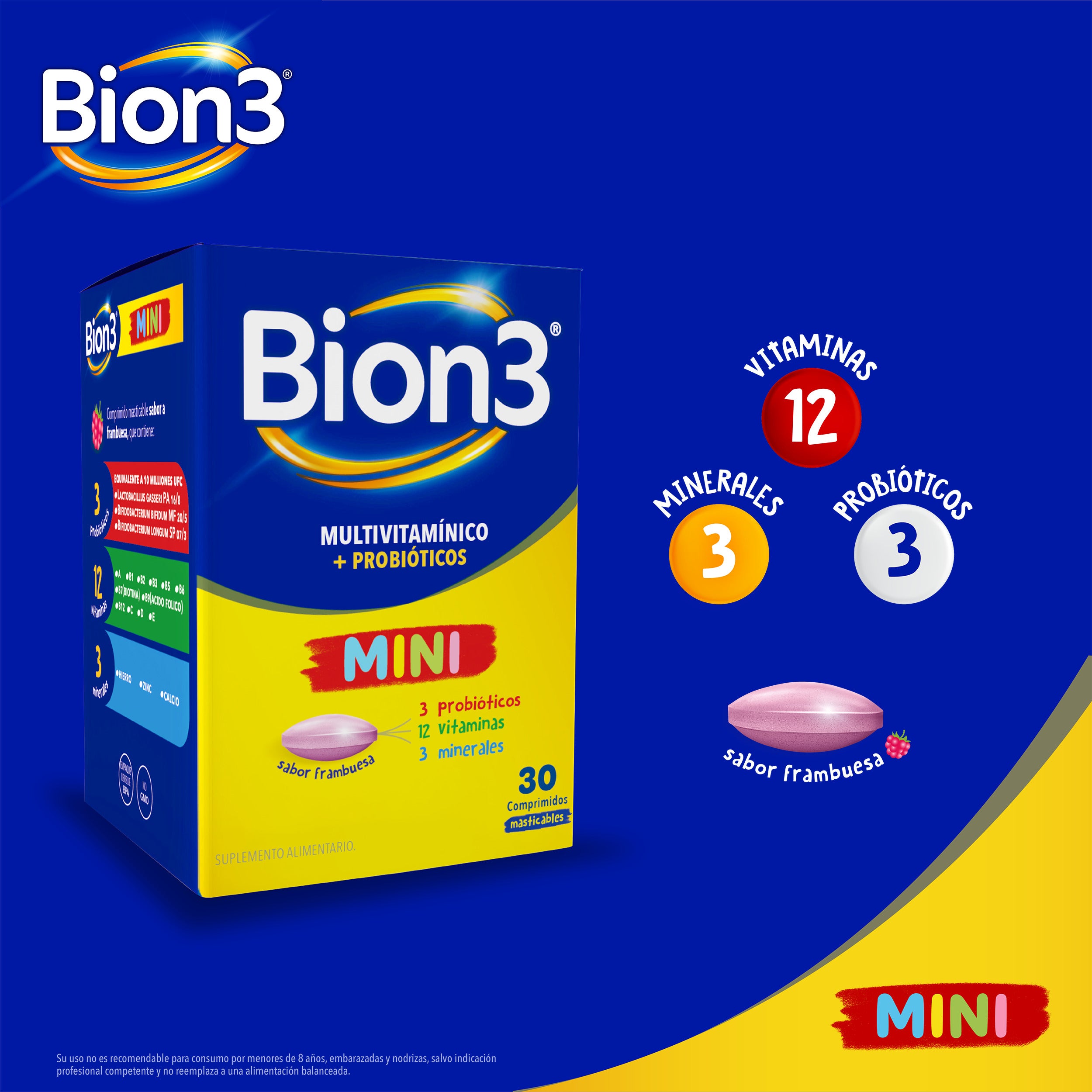 BION 3 MINI COMPRIMIDOS MASTICABLES Mast. Comp. x 30