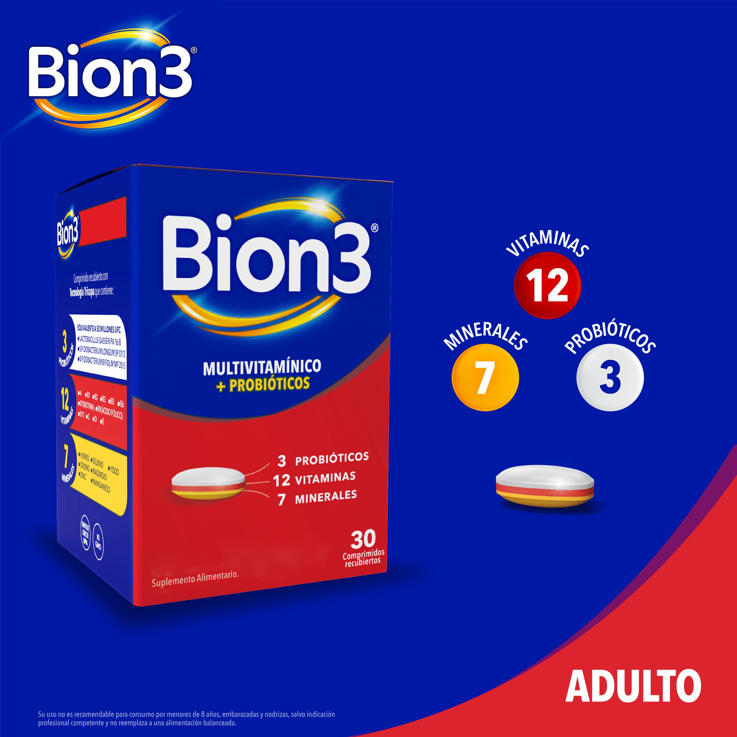 BION 3 COMPRIMIDOS RECUBIERTOS Comp. Rec. x 30