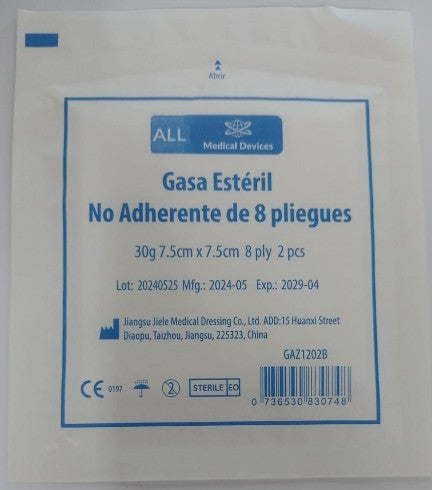 GASA ESTERIL NO ADH. 7.5X7.5CM 2PCS X1
