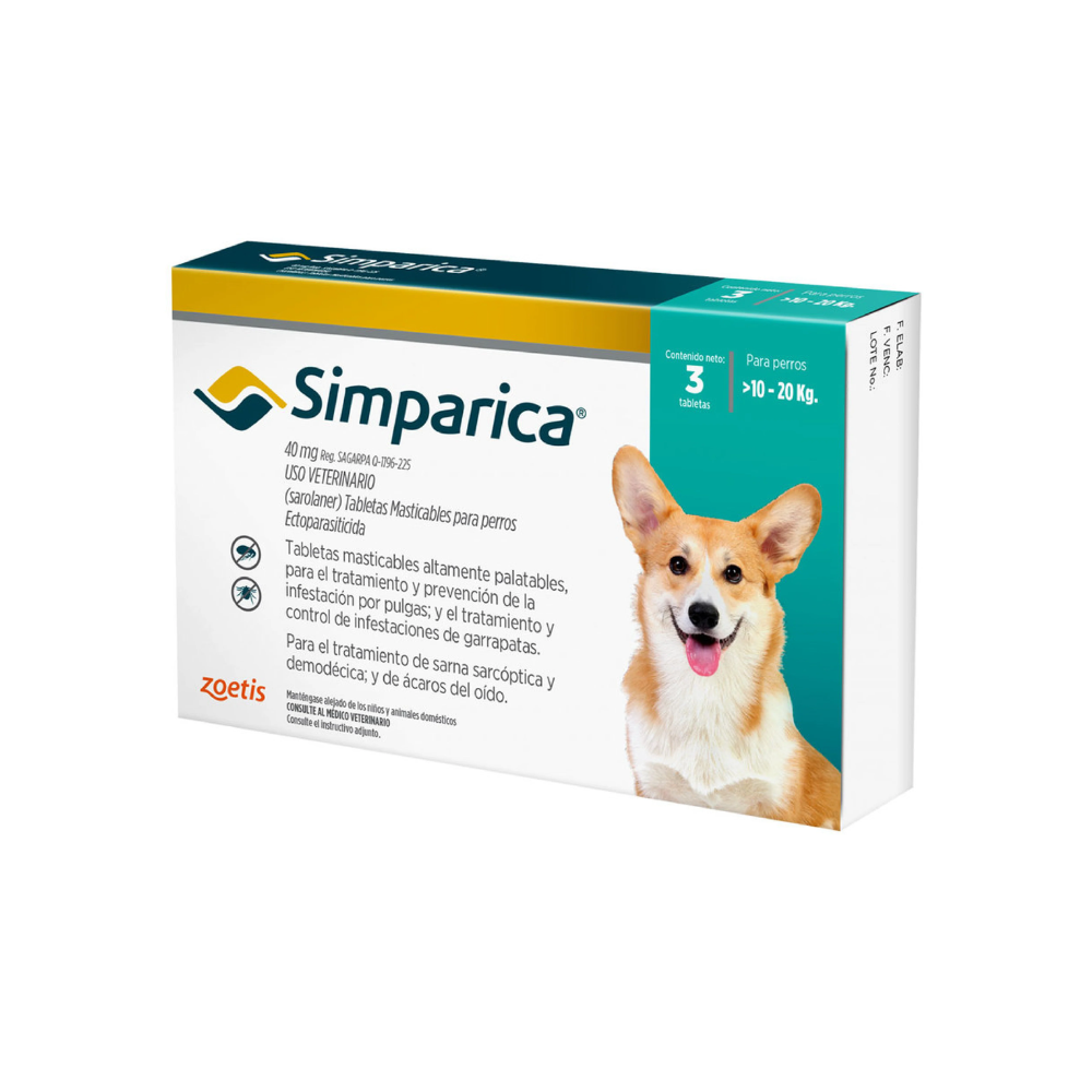 SIMPARICA 40mg 10-20KG Comp. x 3