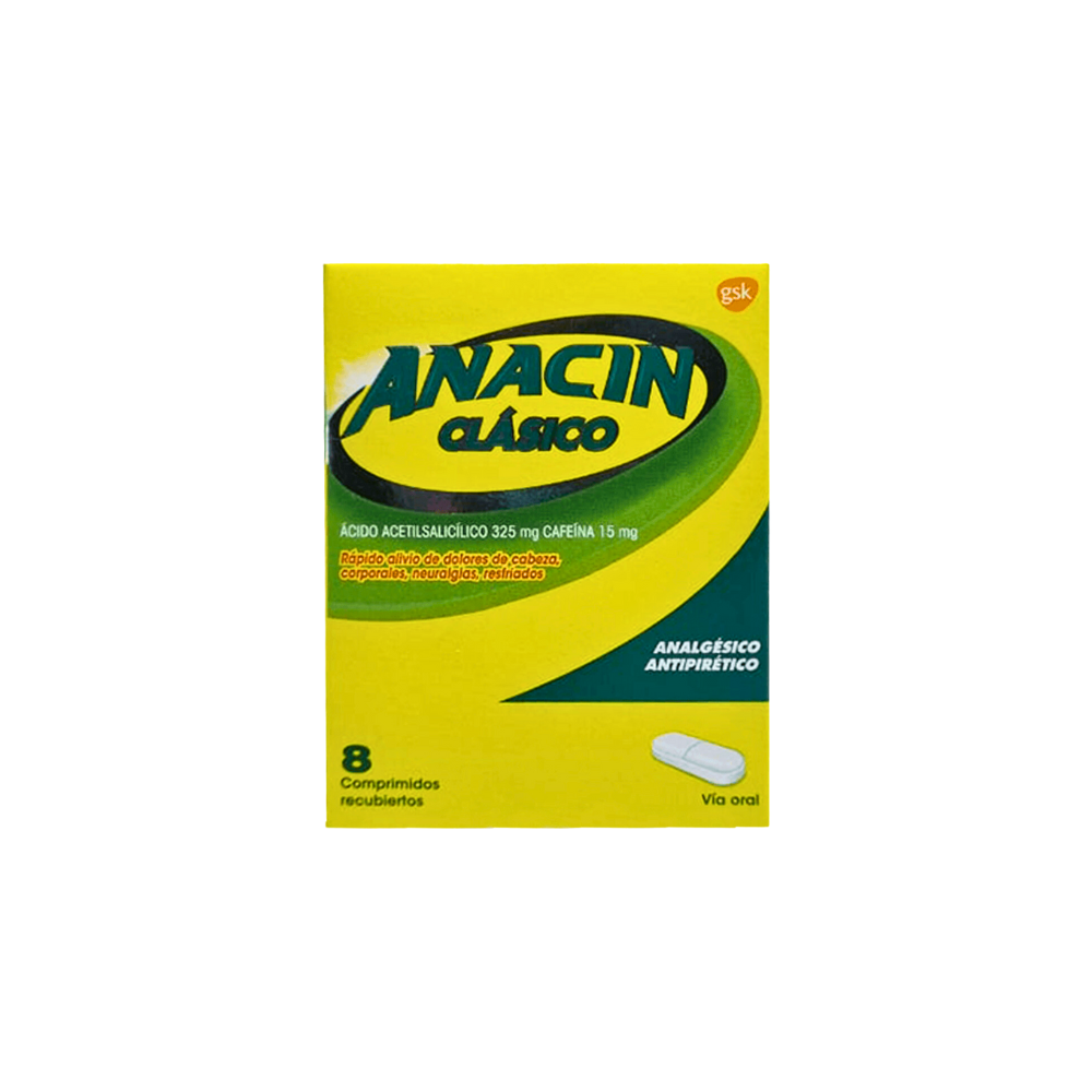 ANACIN CLASICO 325mg + 15mg Comp. x 8