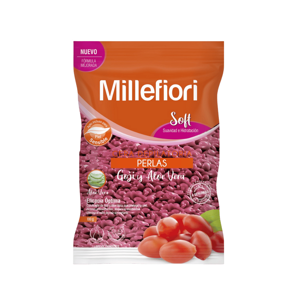 MILLEFIORI CERA PERLAS GOJI ALOE VERA x 100g