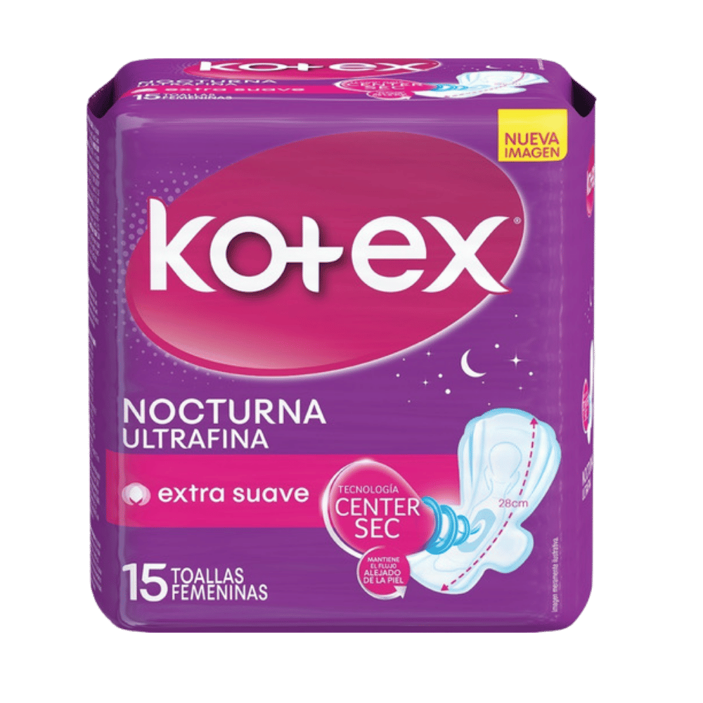 KOTEX SUAVE ULTRA FINA NOCTURNA X 15