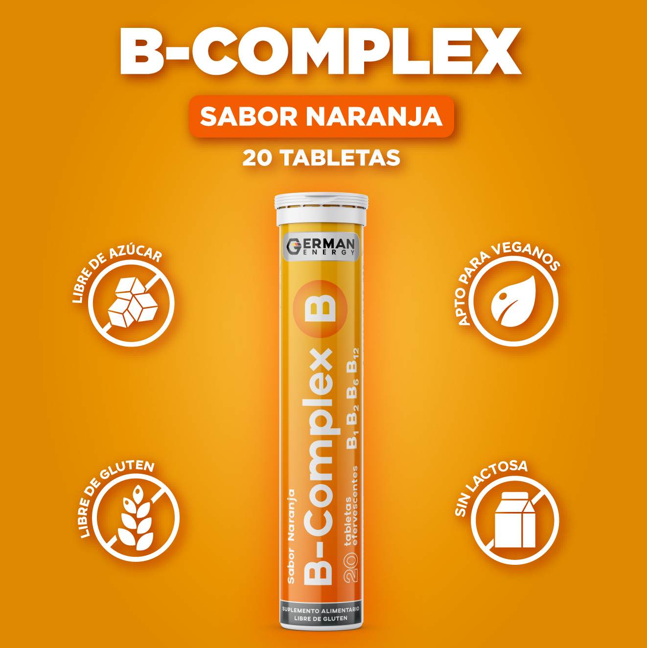 B-COMPLEX Tabletas Efervescentes x 20