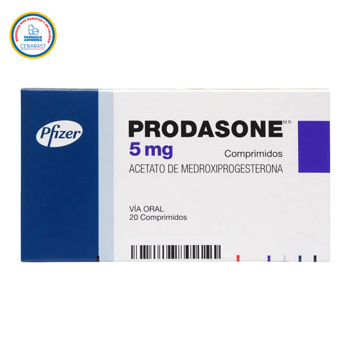Prodasone Acetato de Medroxiprogesterona 5 mg 20 Comprimidos