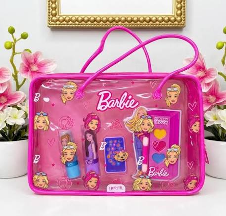 BARBIE EST 2 LIP BALM+PALETA SOMBRA+CARTERA