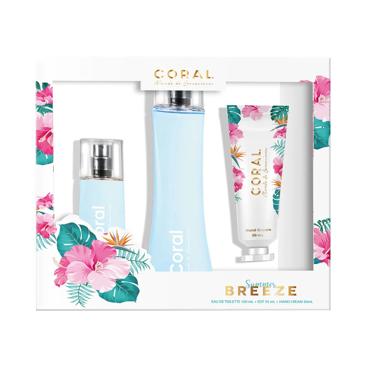 CORAL EST BREEZE EDT100 ML+EDT55ML+CR MANOS