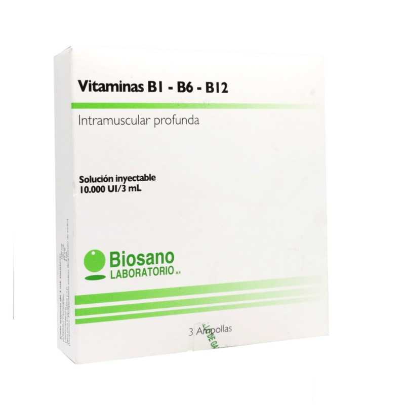 VITAMINAS B1, B6, B12 BIOSANO Amp. x 3