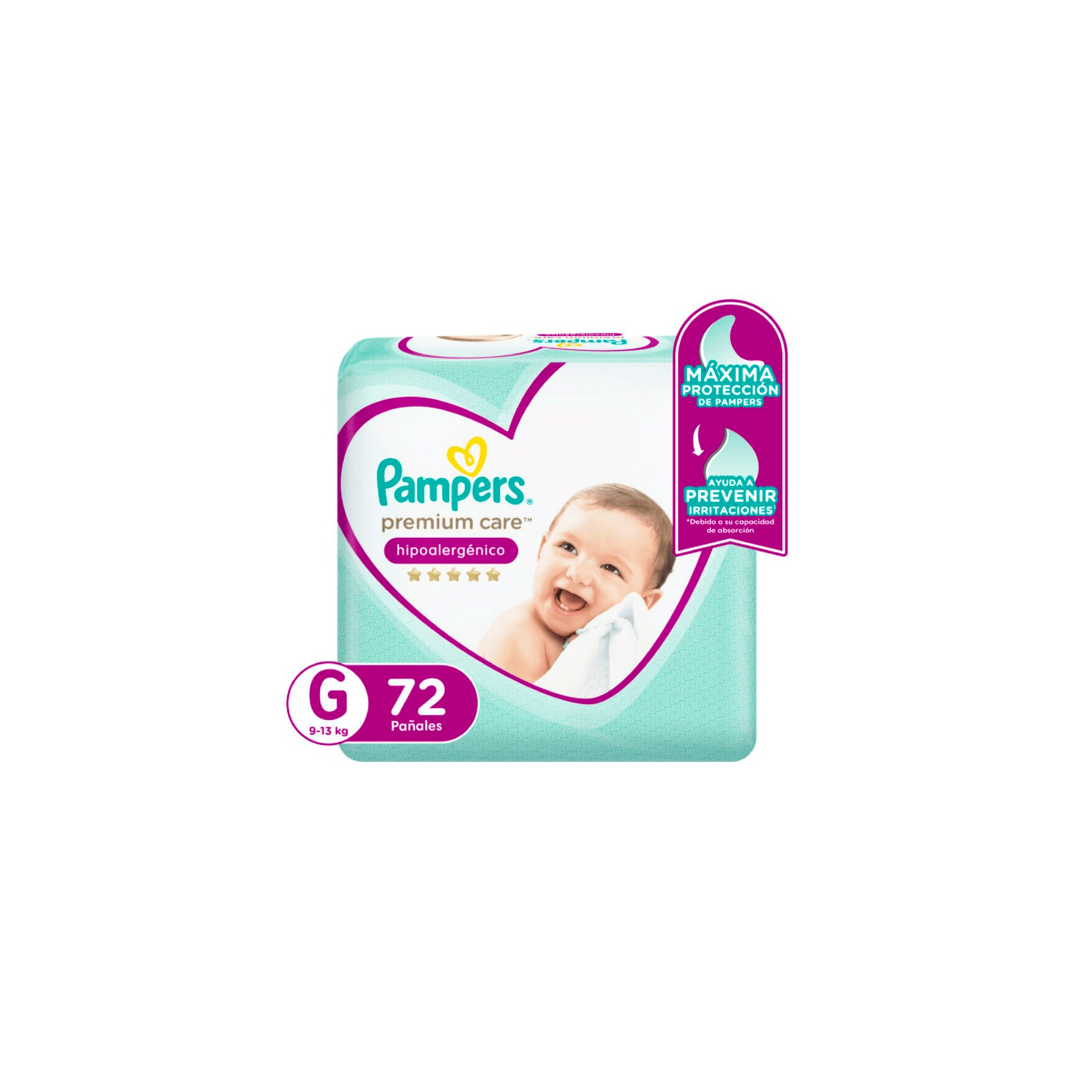 PAMPERS PAÑALES PREMIUM CARE G X72