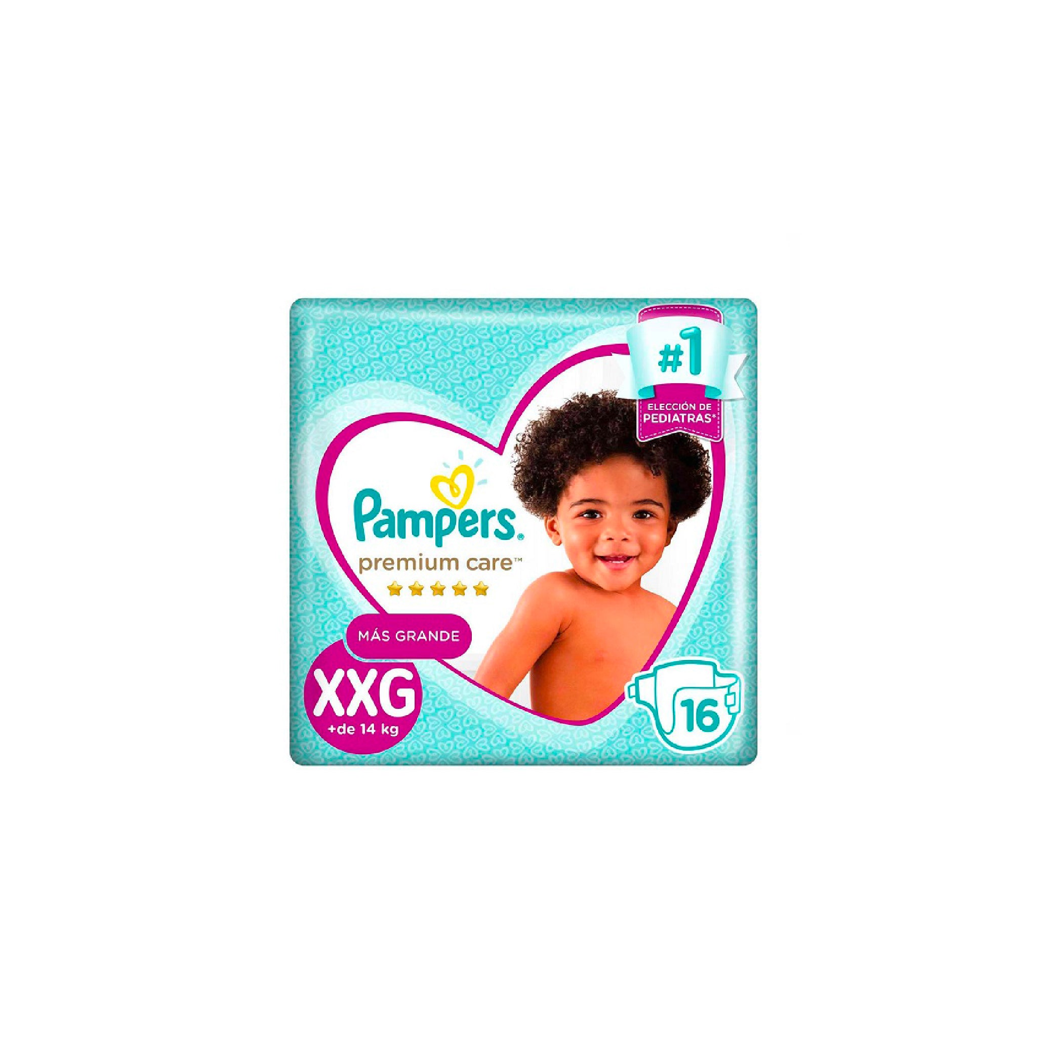 PAMPERS PAÑALES PREMIUM CARE XXG 16