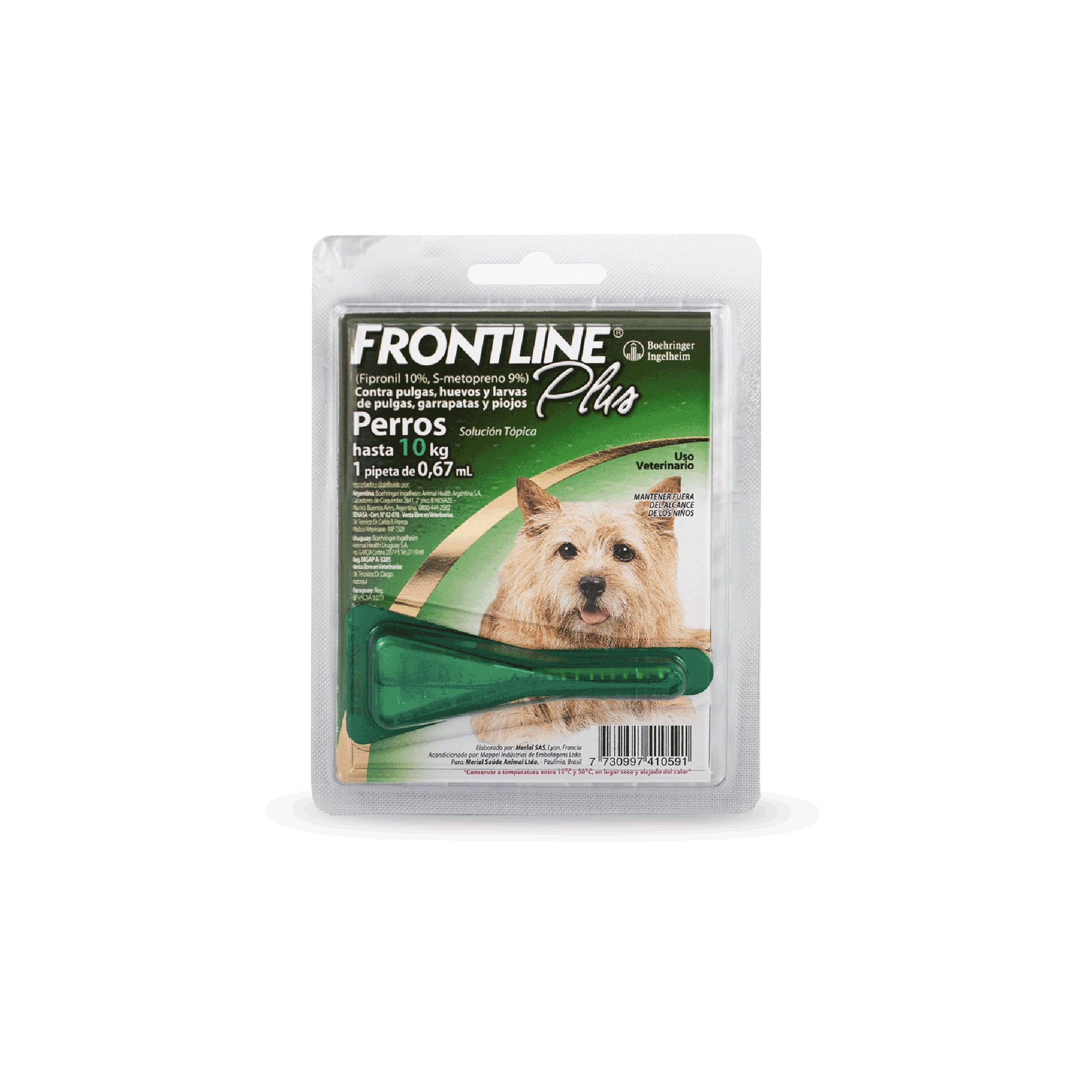 FRONTLINE PLUS PERROS PIPETA HASTA 10 KGS