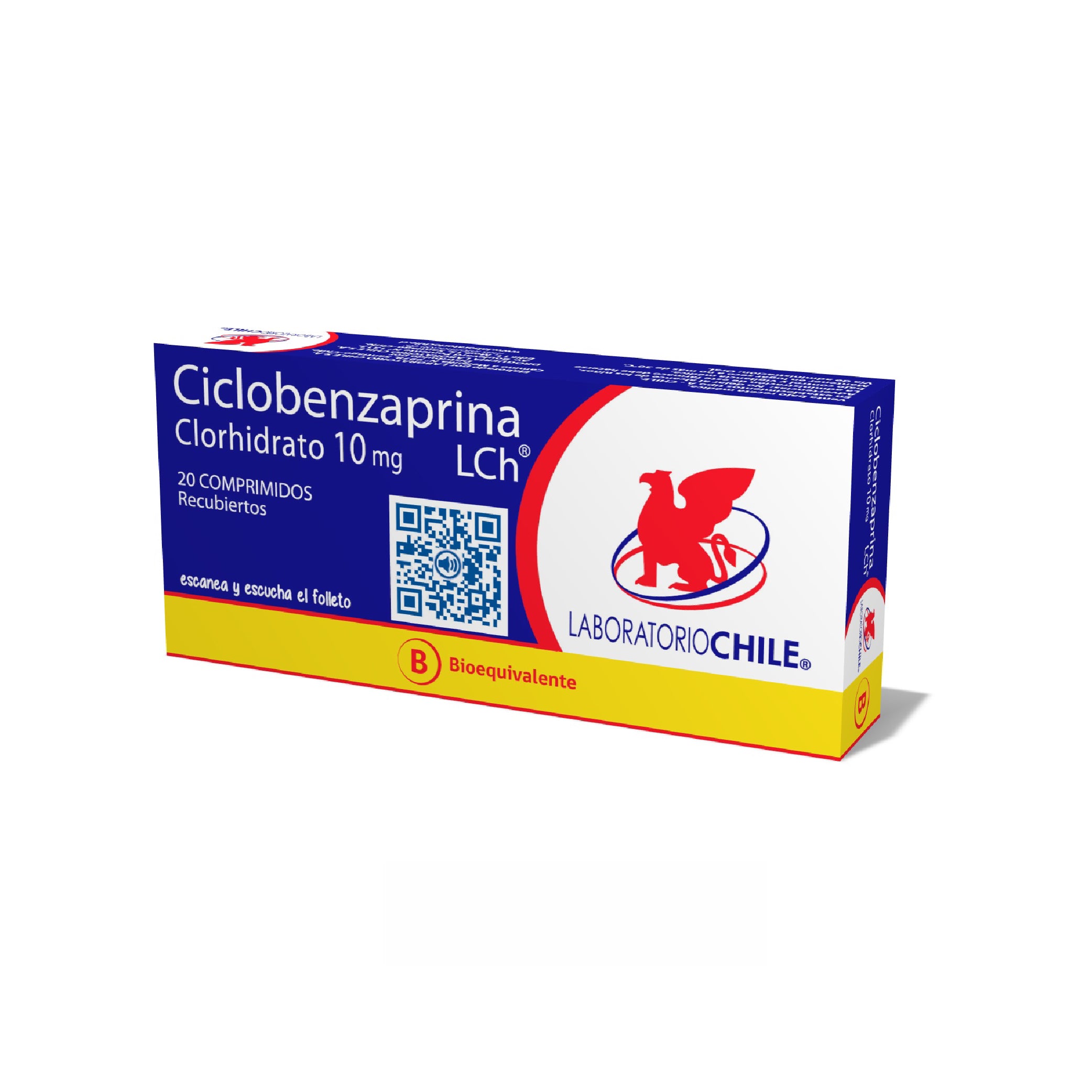 CICLOBENZAPRINA CLORHIDRATO CHILE LAB. 10mg Comp. Rec. x 20