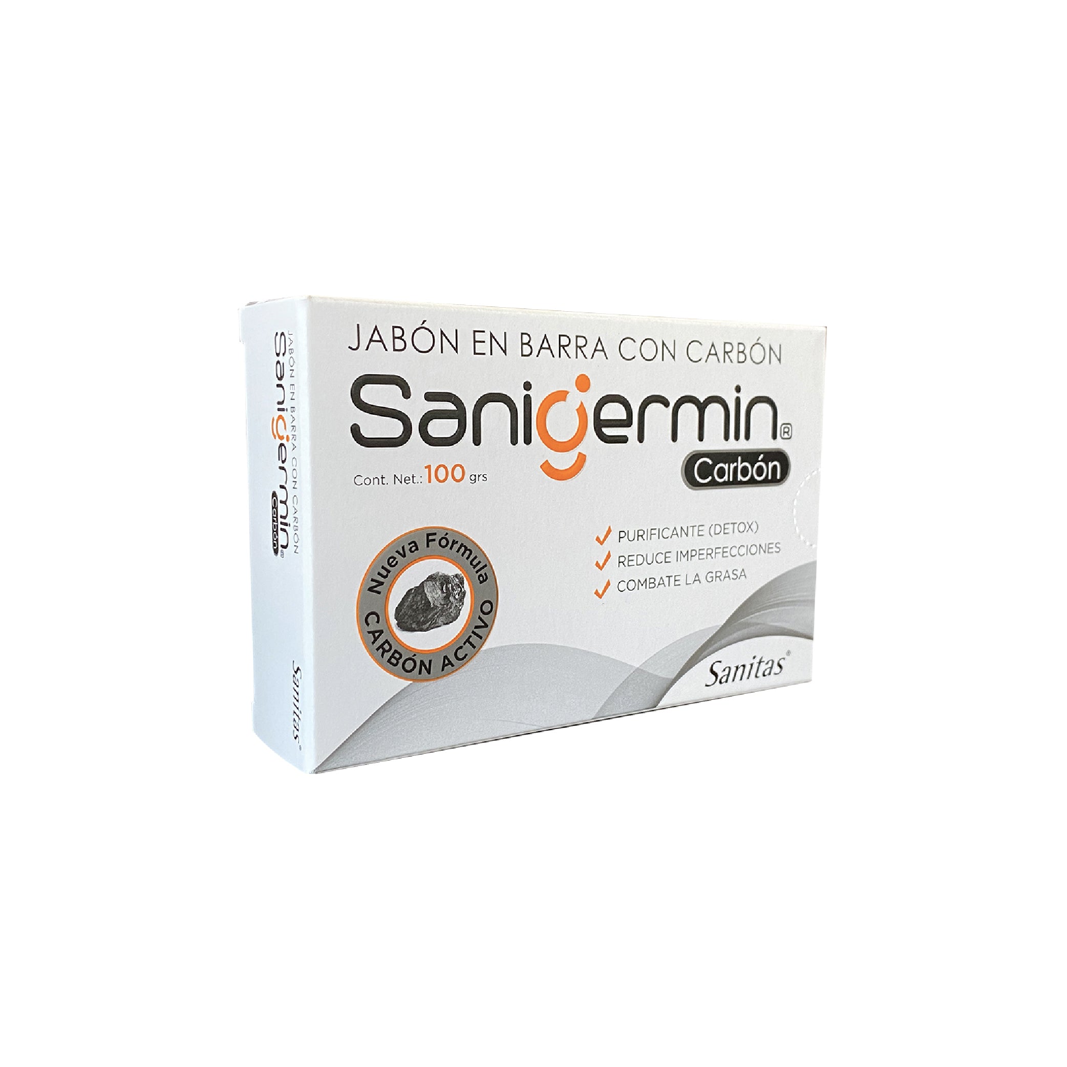 SANIGERMIN JABON CARBON 1% AC. SALIC 5% pan x 100g