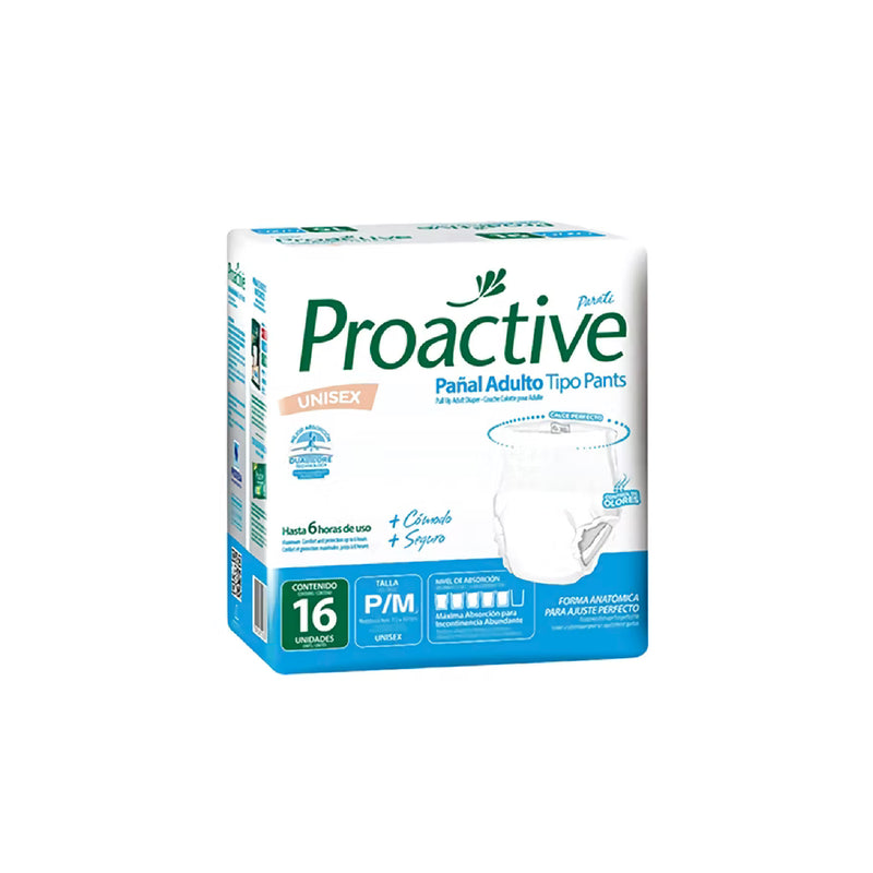 PROACTIVE PAÑALES ADULTO TIPO PANTS P/M X16